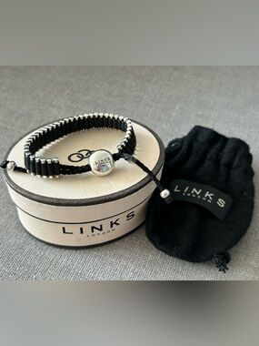 Links of London Sterling Silver Friendship Bracelet Black